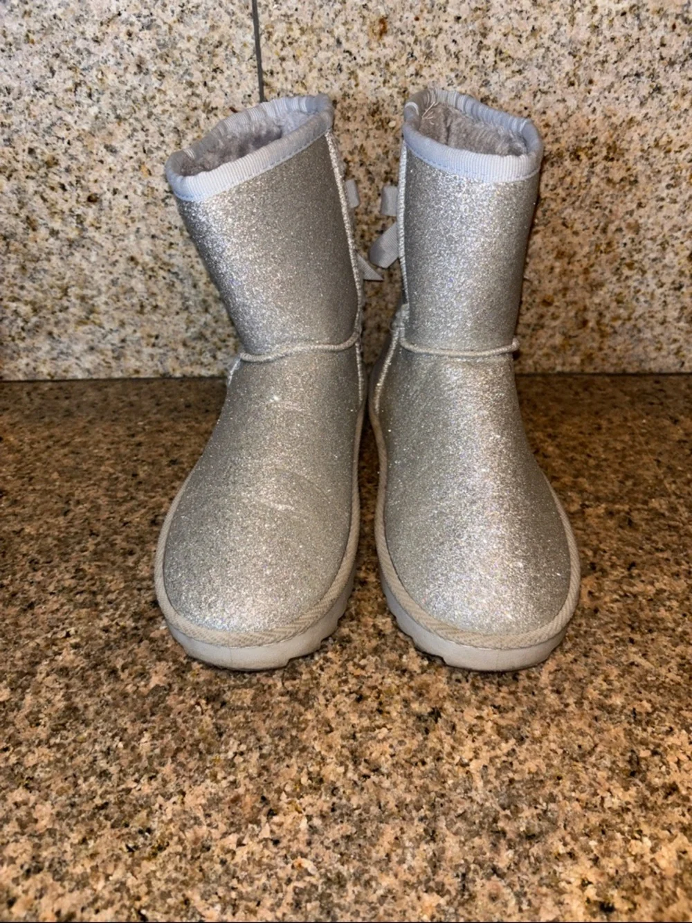 Kids' Sparkle Silver Cozy Boots